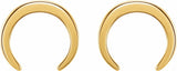 14K Yellow Crescent Earrings