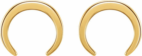 14K Yellow Crescent Earrings