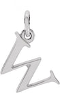 14K White Gold Lowercase Initial w Charm/Pendant