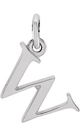 14K White Gold Lowercase Initial w Charm/Pendant