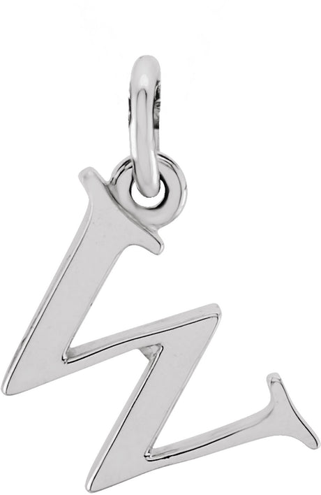 14K White Gold Lowercase Initial w Charm/Pendant
