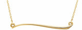 14K Yellow Freeform Bar 17 1/2" Necklace