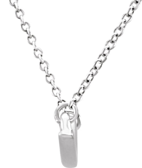 14K White Curvilinear Bar 17 1/2" Necklace