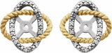 14K White/Yellow Gold-Plated .07 CTW Diamond Earring Jackets with 5.3mm ID