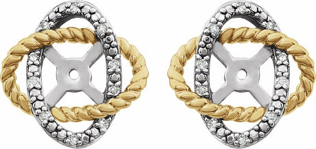 14K White/Yellow Gold-Plated .07 CTW Diamond Earring Jackets with 5.3mm ID