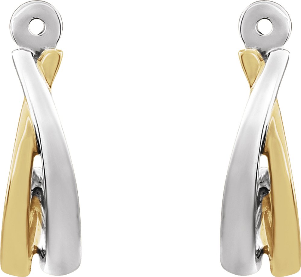 14K White/Yellow Gold-Plated Earring Jackets