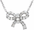 14K White Gold 1/6 CTW Natural Diamond Bow 18" Necklace