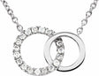 14K White Gold .06 CTW Natural Diamond Circle 18" Necklace