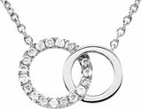 14K White Gold .06 CTW Natural Diamond Circle 18" Necklace