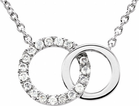 14K White Gold .06 CTW Natural Diamond Circle 18" Necklace