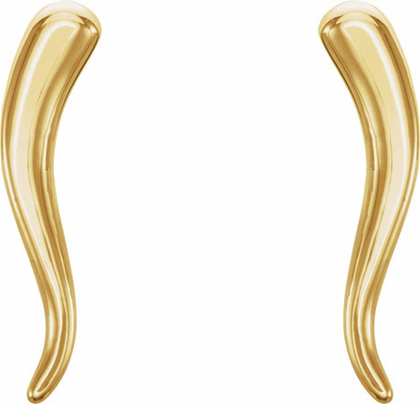 14K Yellow Horn Earrings