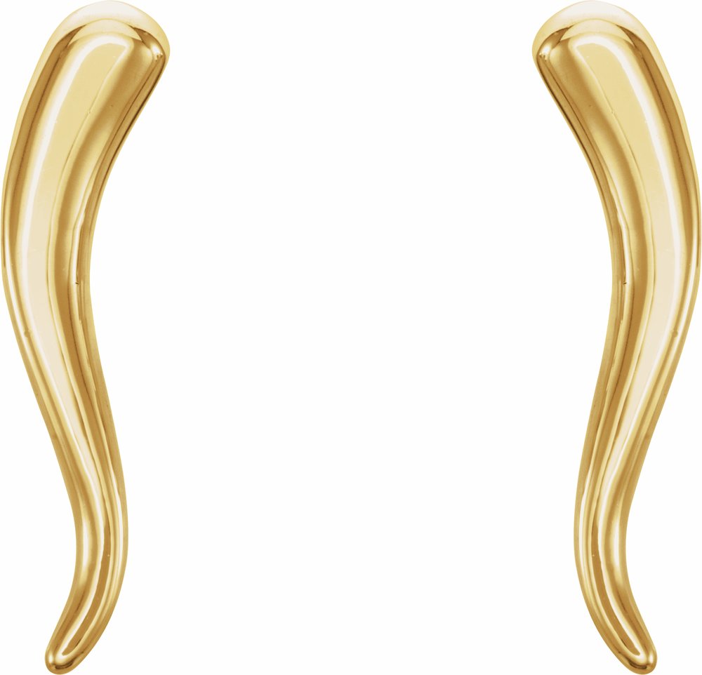 14K Yellow Horn Earrings