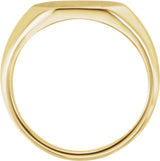 14K Yellow Gold 12x10 mm Geometric Signet Ring