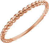 14K Rose Gold Stackable Bead Ring