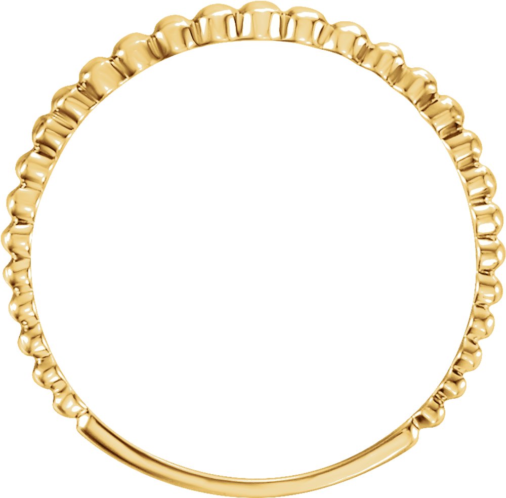 14K Yellow Gold Stackable Bead Ring