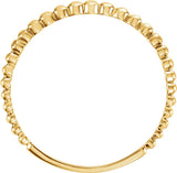 14K Yellow Gold Stackable Bead Ring