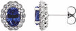 14K White Gold Lab-Grown Blue Sapphire & 1/3 CTW Natural Diamond Earrings 