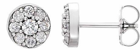 14K White 3/8 CTW Natural Diamond Earrings