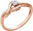 14K Rose Gold .04 CT Natural Diamond Ring  