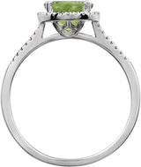 Sterling Silver Natural Peridot & .01 CTW Natural Diamond Ring