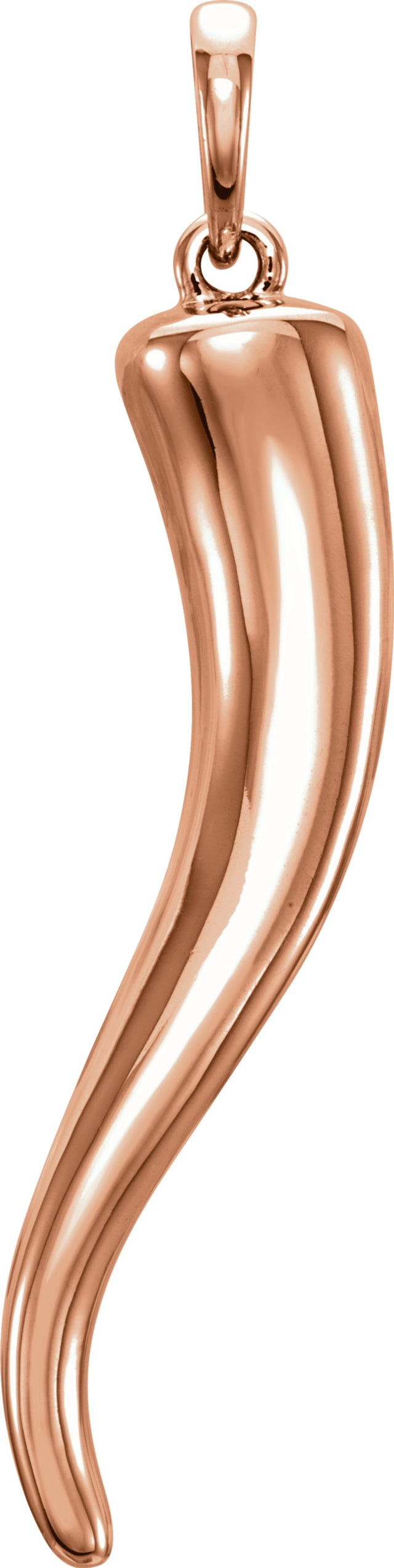 14K Rose Gold Italian Horn Pendant