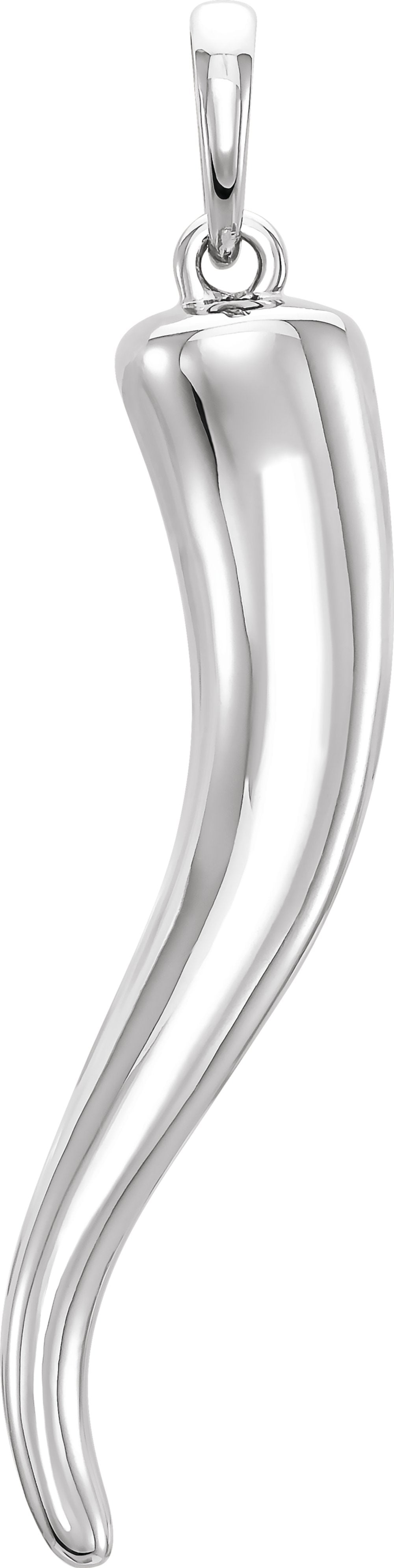14K White Gold Italian Horn Pendant