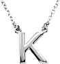 14K White Block Initial K 16" Necklace