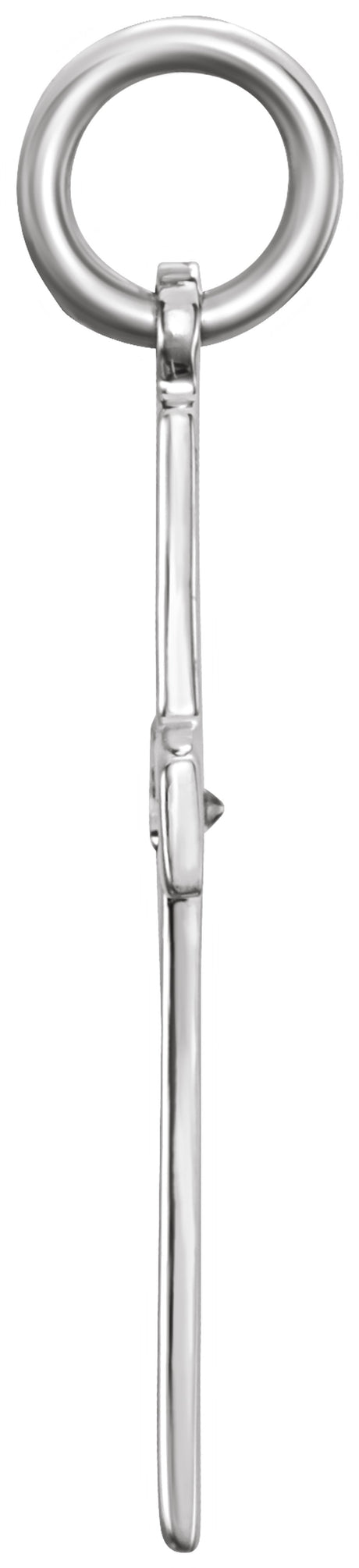 14K White Gold .0075 CT Natural Diamond Cross Pendant