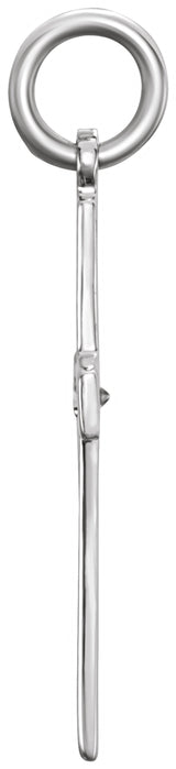 14K White Gold .0075 CT Natural Diamond Cross Pendant