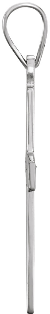 14K White Gold .01 CT Natural Diamond Cross Pendant