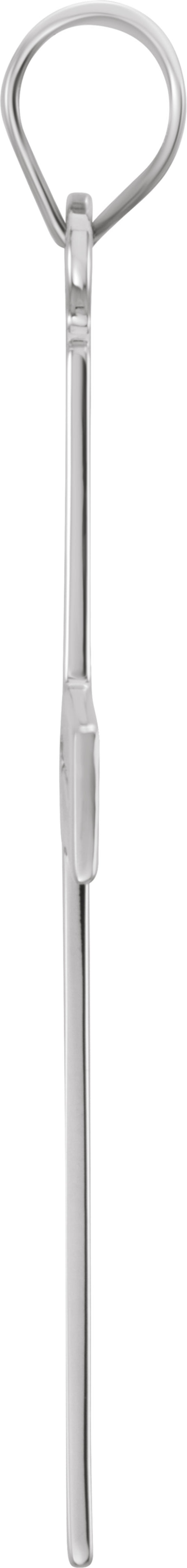 14K White .01 CT Natural Diamond Cross 18" Necklace