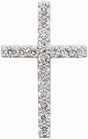 14K White 1/6 CTW Natural Diamond Petite Cross Pendant