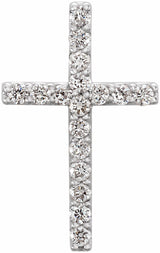 14K White Gold 1/6 CTW Natural Diamond Petite Cross Pendant