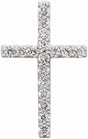 14K White Gold 1/6 CTW Natural Diamond Petite Cross Pendant