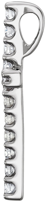 14K White Gold 1/6 CTW Natural Diamond Petite Cross Pendant