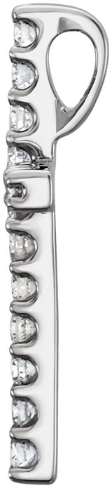 14K White Gold 1/6 CTW Lab-Grown Diamond Petite Cross Pendant