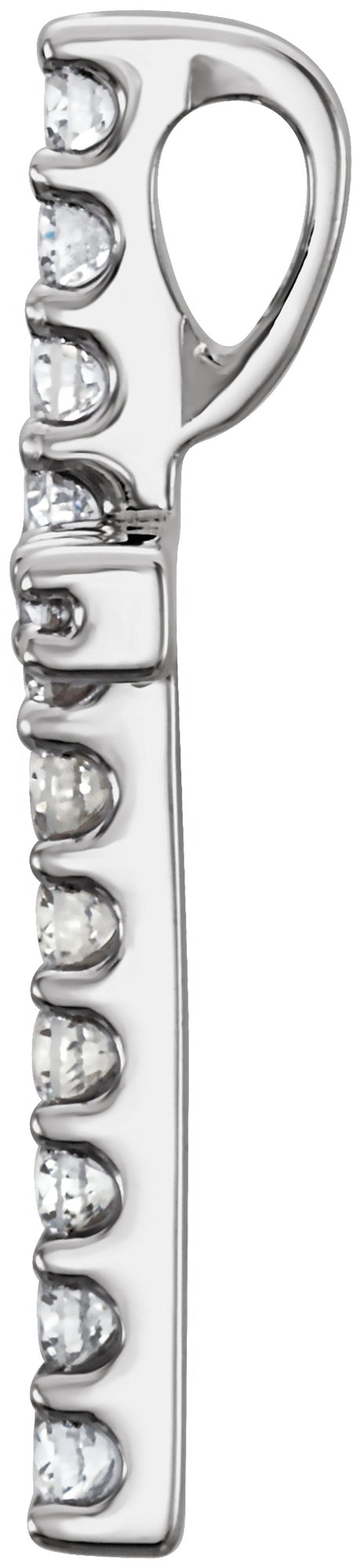 14K White Gold 1/6 CTW Lab-Grown Diamond Petite Cross Pendant