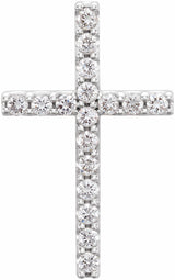 14K White 1/4 CTW Lab-Grown Diamond Petite Cross Pendant