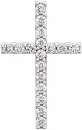 14K White Gold 1/4 CTW Lab-Grown Diamond Petite Cross Pendant