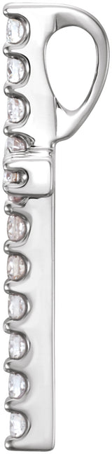 14K White Gold 1/4 CTW Natural Diamond Petite Cross Pendant