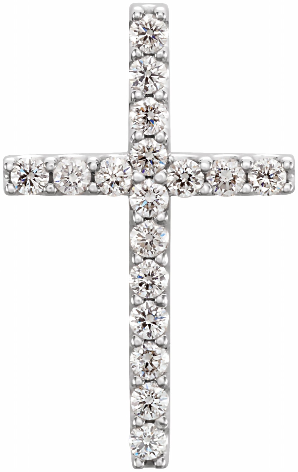 14K White 1/5 CTW Natural Diamond Petite Cross Pendant