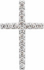 14K White 1/5 CTW Natural Diamond Petite Cross Pendant