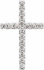 14K White Gold 1/5 CTW Natural Diamond Petite Cross Pendant