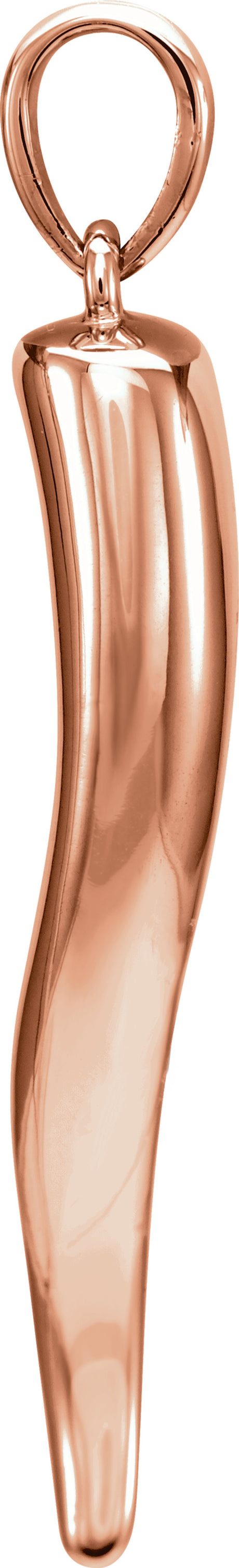 14K Rose Gold Italian Horn Pendant