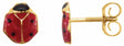 14K Yellow Youth Ladybug Earrings