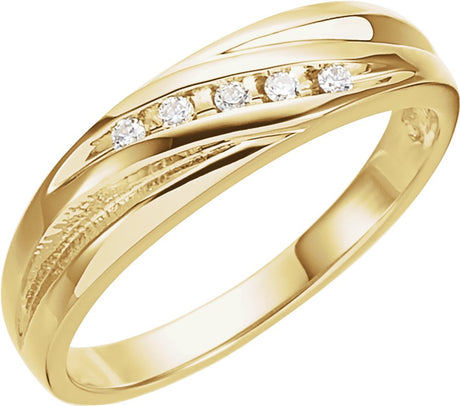 14K Yellow 1/10 CTW Natural Diamond Channel-Set Band