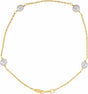 14K Yellow Gold 4-4.5 mm Cultured White Freshwater Pearl 6" Bracelet