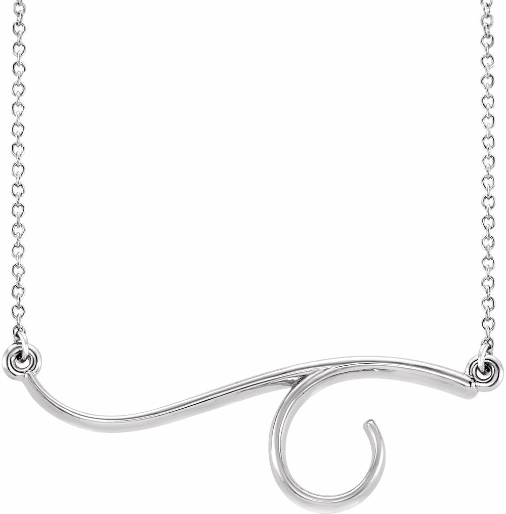 14K White Freeform Bar 16" Necklace