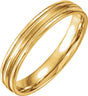 14K Yellow 4 mm Flat Edge Comfort-Fit Band with Milgrain & Satin Finish Size 10