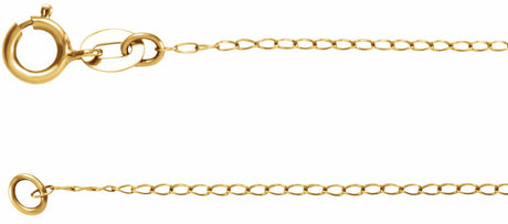 14K Yellow Gold 1 mm Curb 24" Chain
